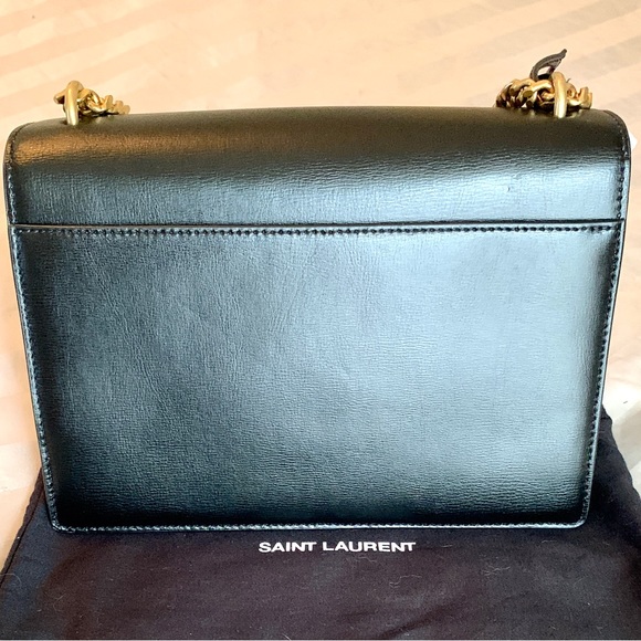 ✨NWOT! YSL Saint Laurent Black and White Sunset Gold Chain Medium Shoulder Bag - Picture 6 of 6